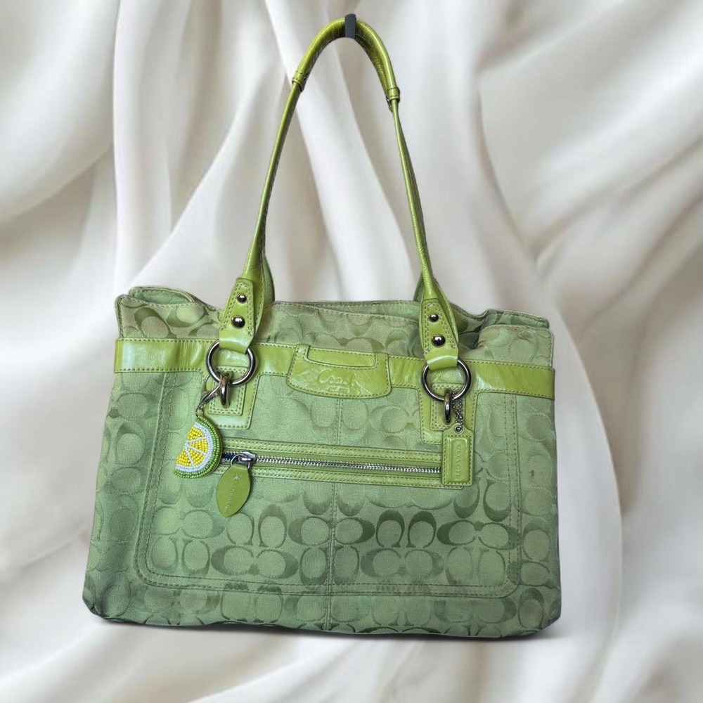 Y2K Coach penelope lime green satchel bag